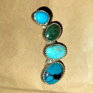 Turquoise sterling ear climber